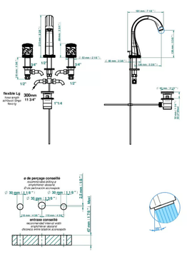 HIRONDELLES DORÉ - Basin mixer by THG Paris - view 3